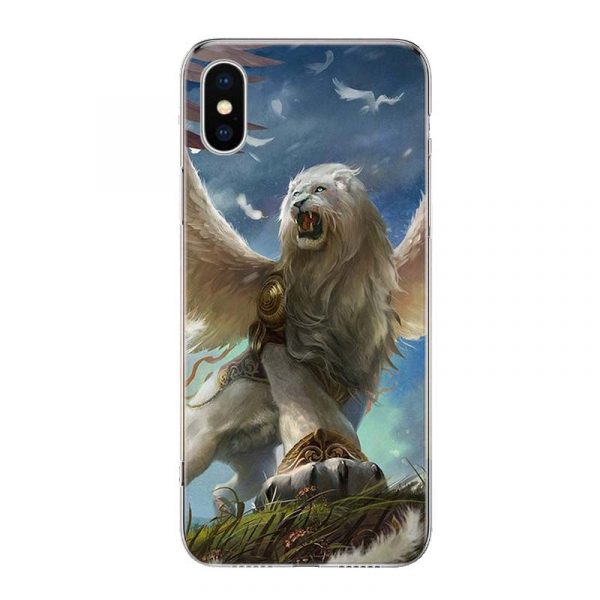 Coque iPhone Lion<br> Gardien Ailé