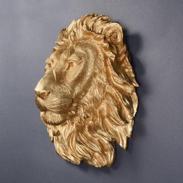 Tête de Lion Murale<br> Dorée - Image 4