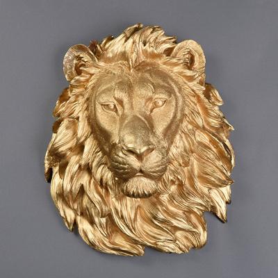 Tête de Lion Murale<br> Dorée - Image 3