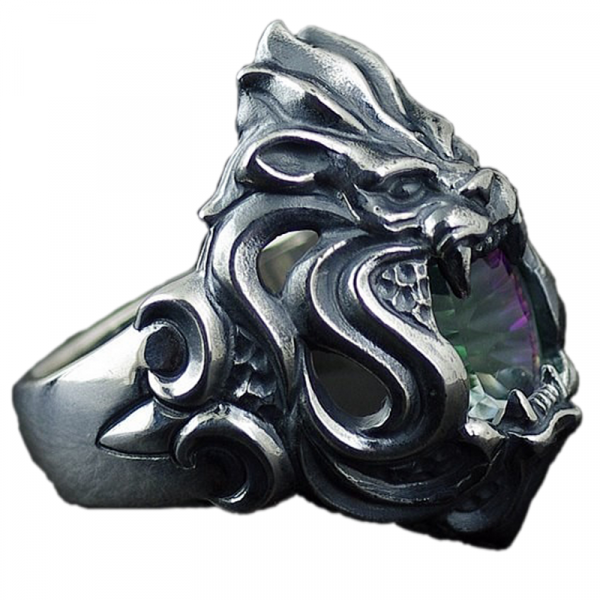 Bague Argent Homme Tête de Lion