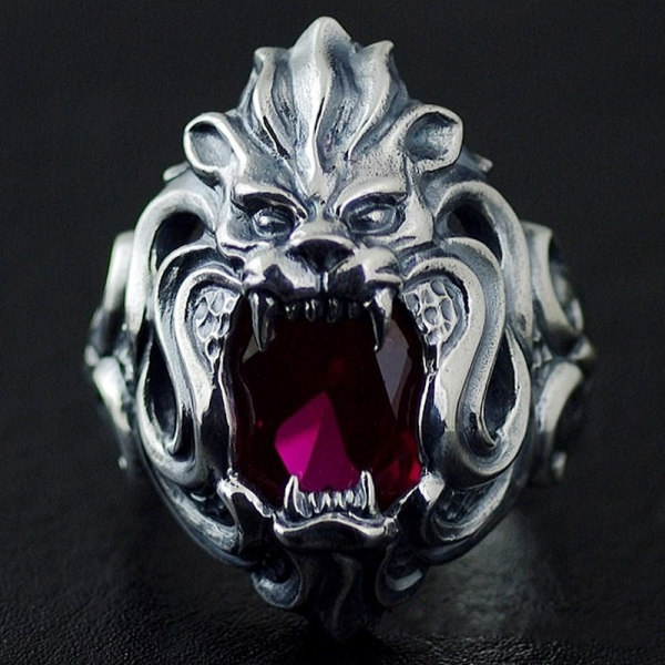 Bague Argent Homme Tête de Lion - Image 3